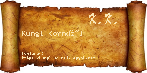 Kungl Kornél névjegykártya